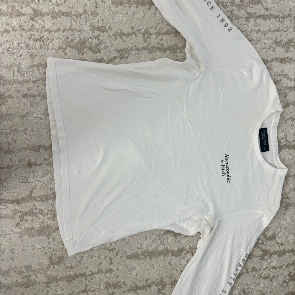 Abercrombie & Fitch White Tee with Black Logo